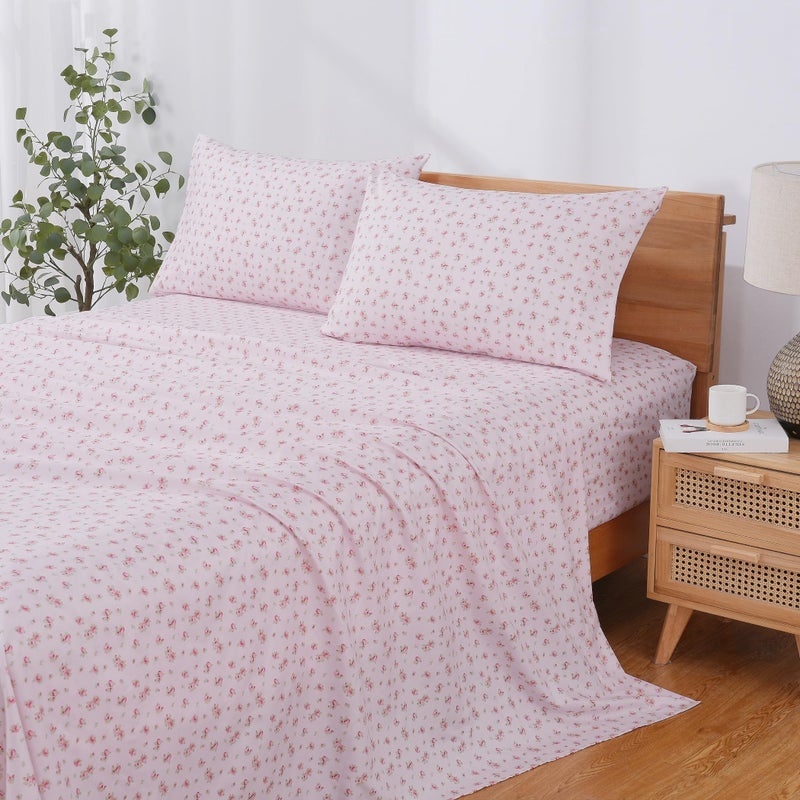 Modern Threads Silky Soft Microfiber and Wrinkle Free Sheets - Luxurious Microfiber Bed Sheets Includes Flat Sheet, Fitted Sheet with Deep Pockets, & Pillowcases Blush, Twin - Image 2